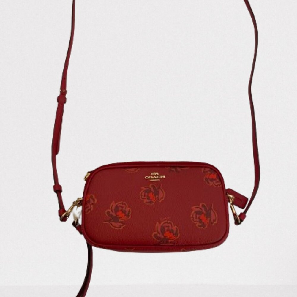 Coach New York Mini Crossbody Bag Floral Pattern - Red
